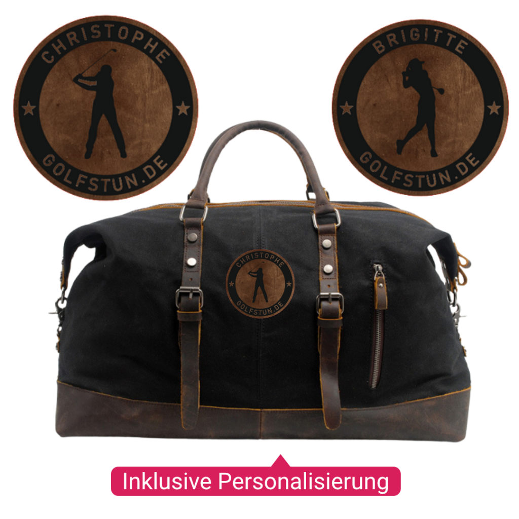 Weekender Freizeittasche mit Golfmotiv und Personalisierung (powered by clubtags)