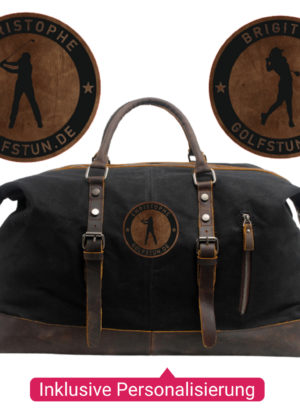 Weekender Freizeittasche mit Golfmotiv und Personalisierung (powered by clubtags)